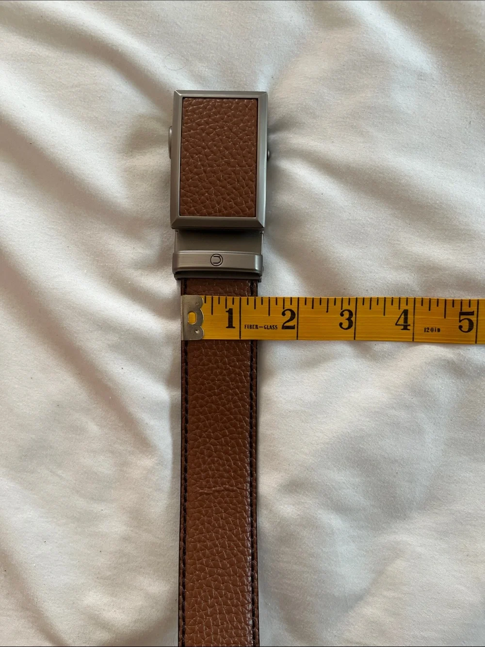 Nextbelt men’s Go-in pebble ratchet belt cognac textured leather metal buckle